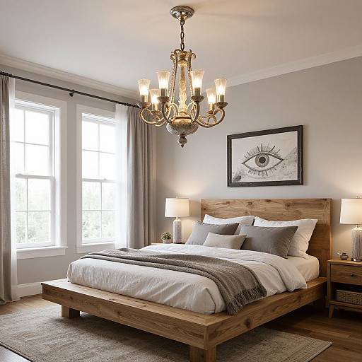 Rustic Italian Chandeliers Bedroom Design