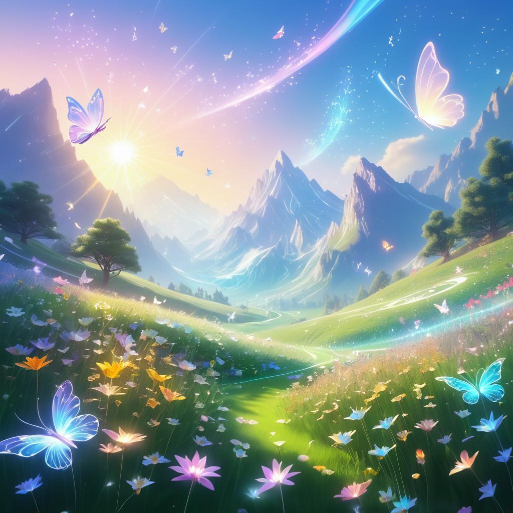 Ethereal Meadow with Luminous Blooms