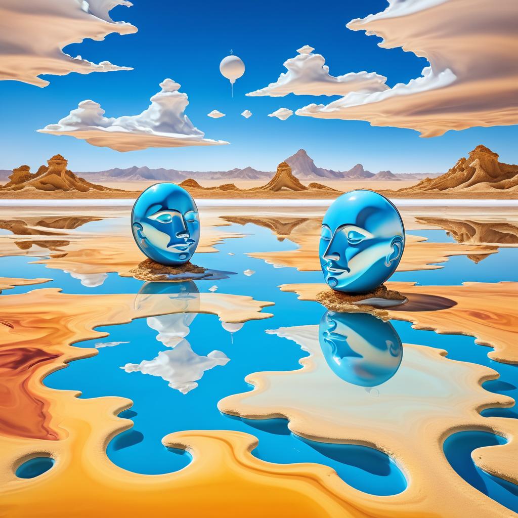 Surreal Smiling Clouds in Dreamscape