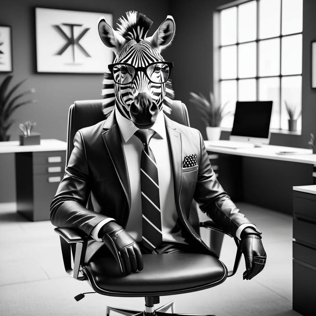 Corporate Zebra in a Modern Office