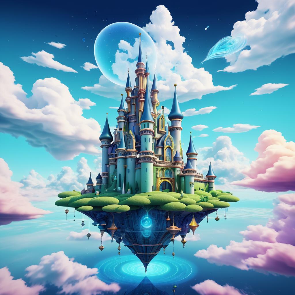 Enigmatic Surreal Daydream Castle Scene