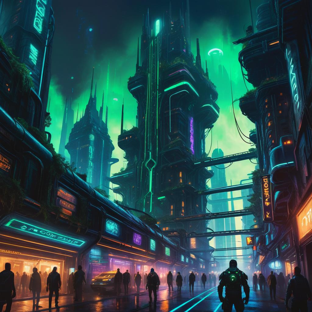 Rogue Bio-Hacker in Neon Biopunk City