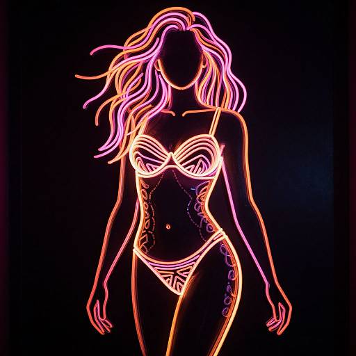 Neon Victoria's Secret Model Glow
