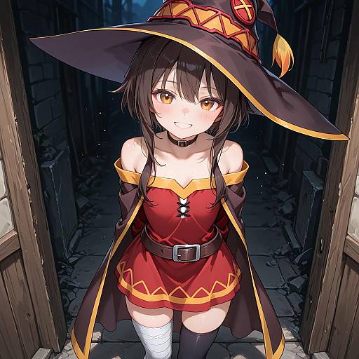 Wicked Witch Girl in Red Dress