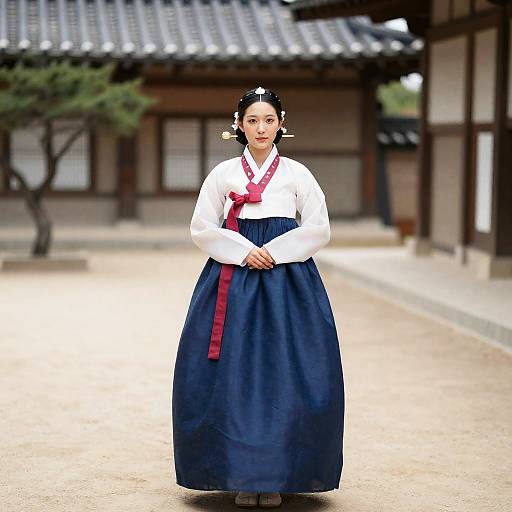Woman in Traditional Hanbok at UN