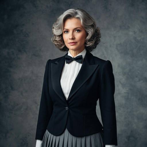 Elegant Mature Woman in Tailored Costume