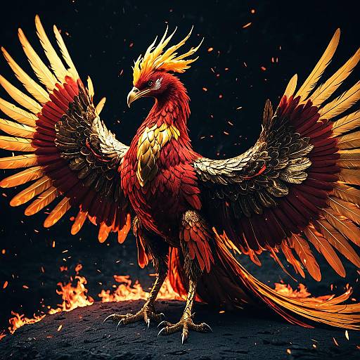 Regal Phoenix: Mythical Rebirth in 8K