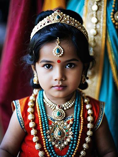 Young Girl in Traditional Radha Costume