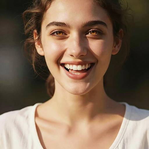 Smiling Young Woman with Golden Eyes
