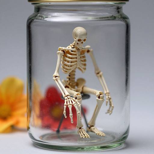 Miniature Skeletal Hand in Jar
