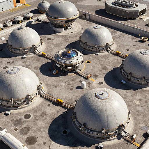 Futuristic Space Colony Aerial View