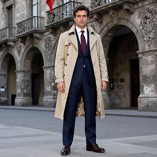 Elegant Man in Historic Setting