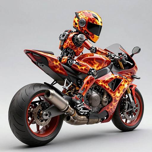 Cinematic Robotic Motorcycle Humanoid