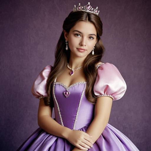 Elegant Disney Princess in Purple Dress