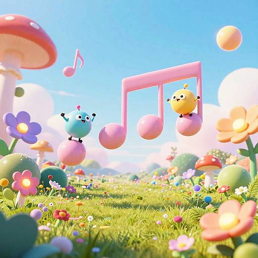 Skibbidi Characters Dancing on Notes