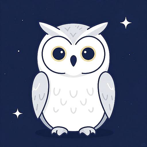 Whimsical Twilight Owl Guardian Art