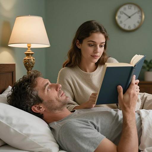Cozy Reading Scene with Young Woman
