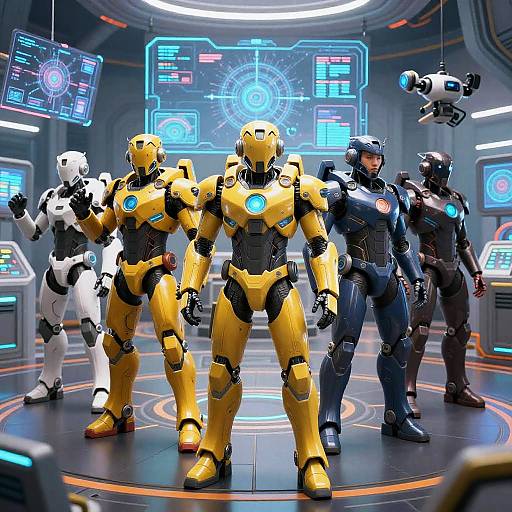 Diverse AI Superheroes in Cybernetic Armor