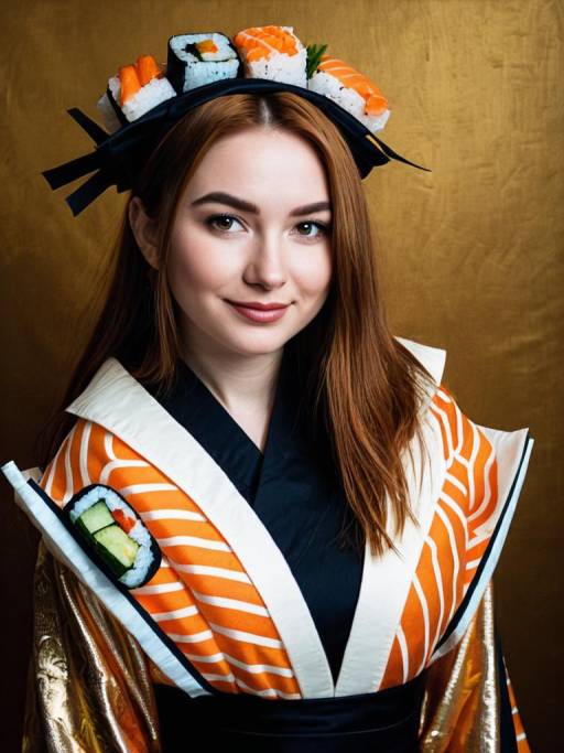 Woman in Sushi Roll Costume