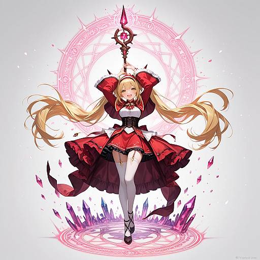 Enchanting Girl with Magic Staff