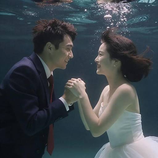 Underwater Couple Holding Hands