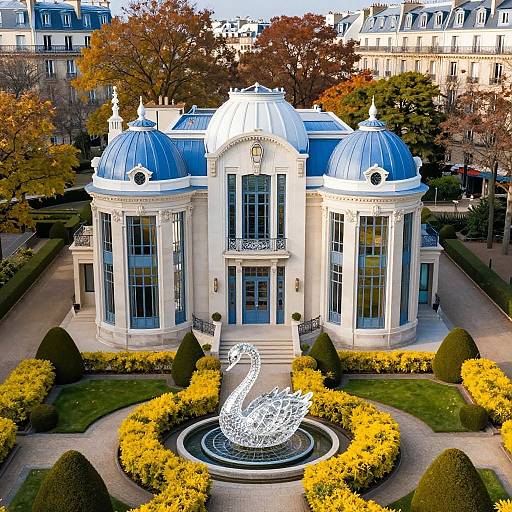 Art Deco Mansion with Crystal Swan