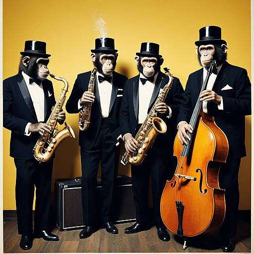 Monkey Jazz Quartet in Tuxedos