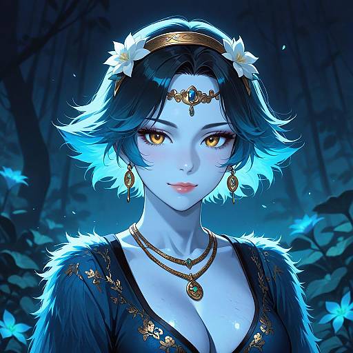 Fantasy Fashion Portrait in Alien Rainforest