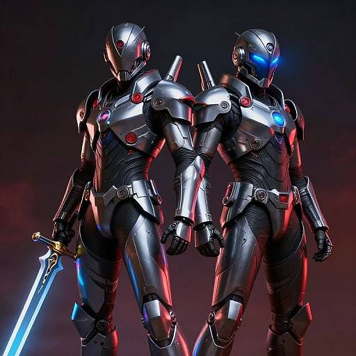 Futuristic Cyberpunk Warriors Duo