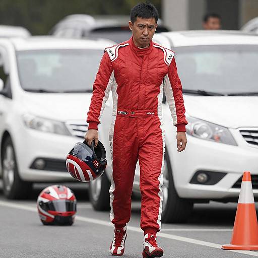 Dynamic Racer in Action on Street