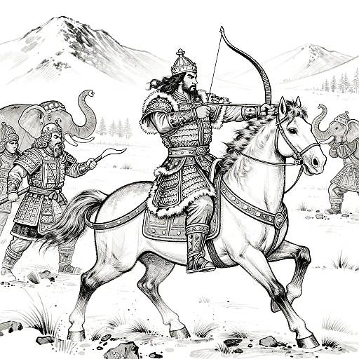 Mongol Warrior and Carthage King Battle