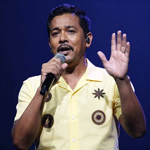 Dynamic Male Singer on Stage