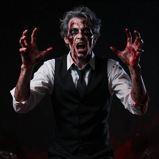 Creepy Zombie Man in Horror Artwork