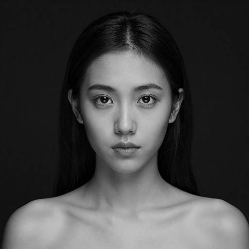 Intense Gaze: Black and White Portrait