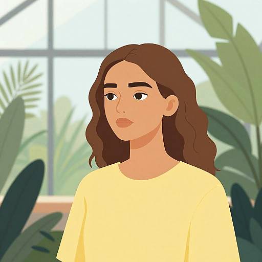 Minimalist Botanical Portrait in Greenhouse