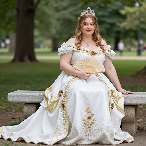 Plus-Size Princess in Elegant Costume