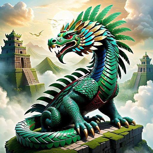 Majestic Green and Gold Asian Dragon in Misty Forest