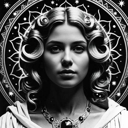 Celestial Female Portrait with Ornate Halo Celestial Female Portrait with Ornate Halo