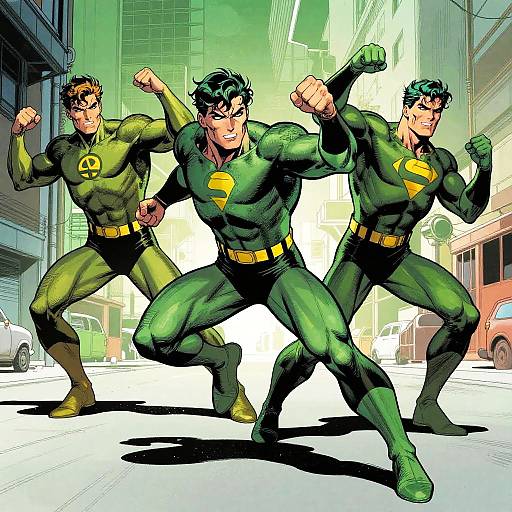 Dynamic Green Comic Superheroes