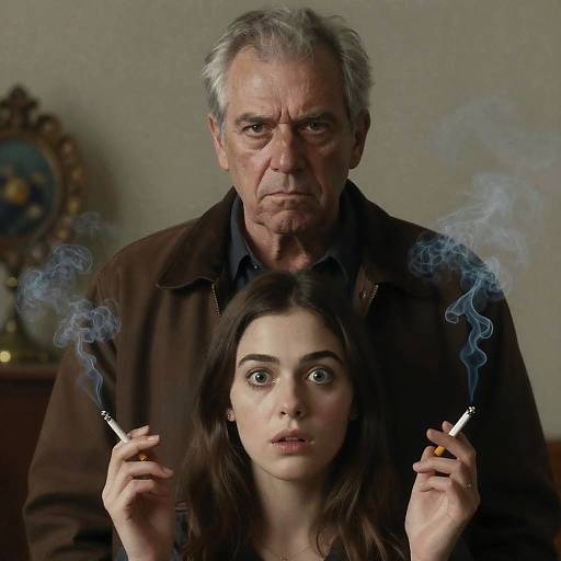 Stern Man and Surprised Woman Portrait