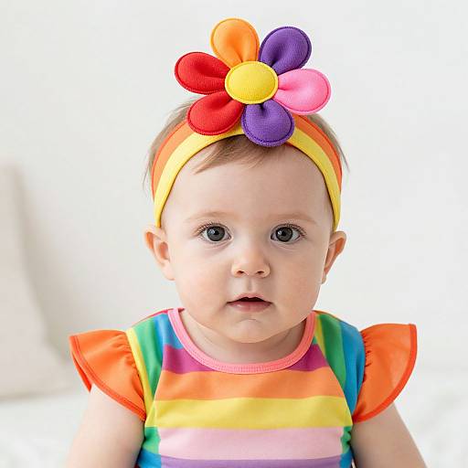 Infant Wearing Rainbow Brite Costume