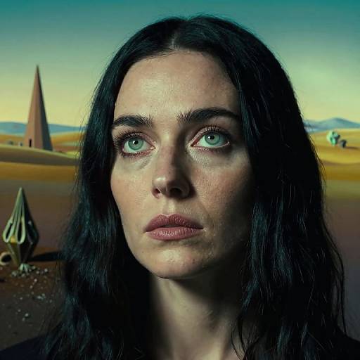 Hyperrealistic Surreal Portrait with Enigmatic Gaze