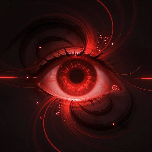 Futuristic Red Eye Abstract Art