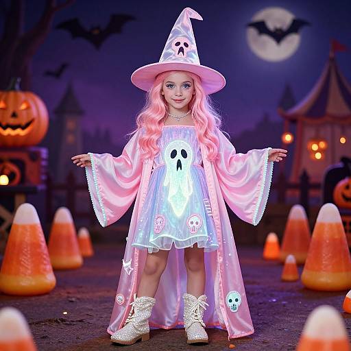 Whimsical Pink Whitney Candy Witch