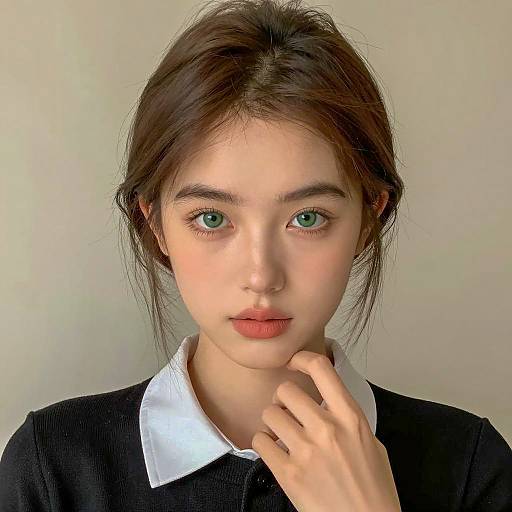 Portrait of a Young Woman with Green Eyes