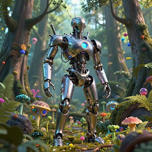 Surreal Mechanical Forest Guardian
