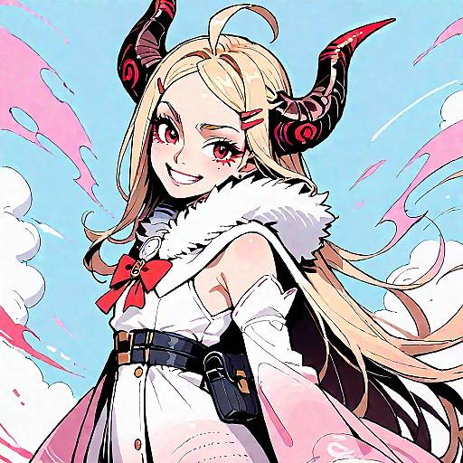 Blonde Horned Watame Reaching Out