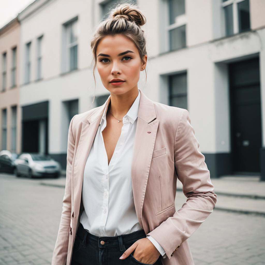 Stylish Athletic Woman in Blazer