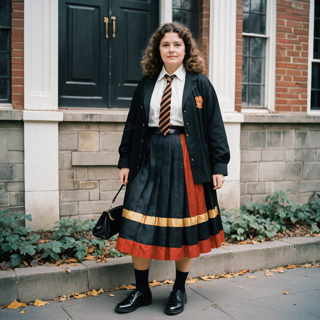 Stocky Woman in Harry Potter Outfit