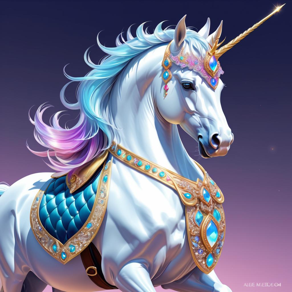 Elegant Unicorn with Jeweled Saddle